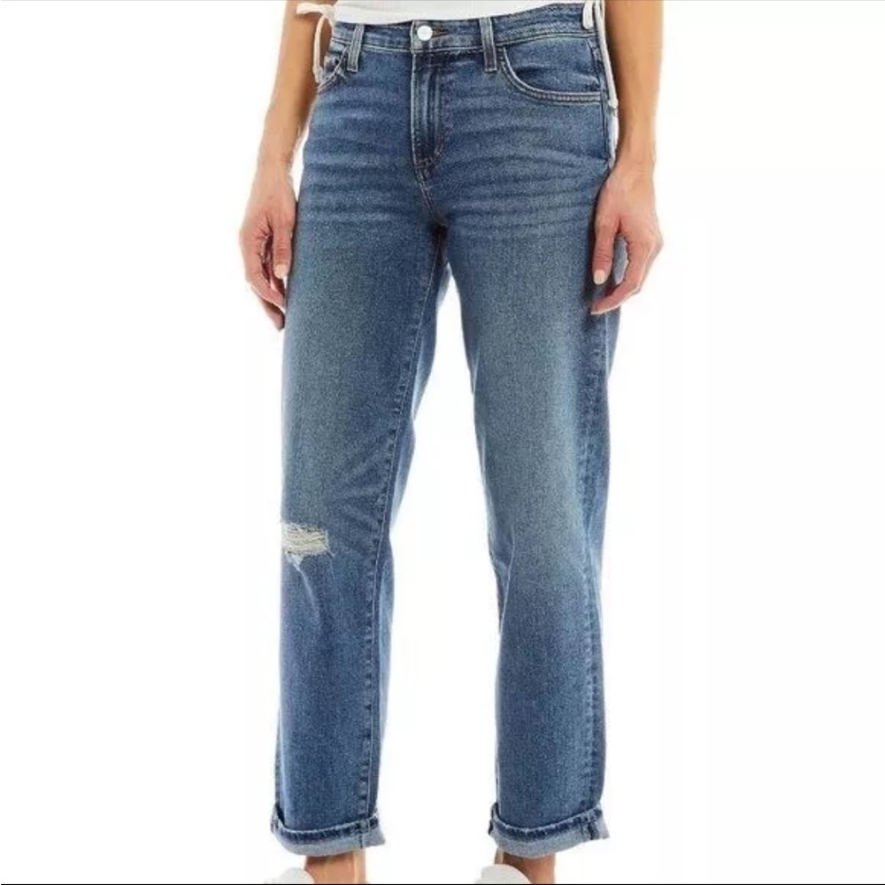 Joe’s Jeans The Niki Mid Rise Boyfriend Distressed Straight Leg Denim Size 26